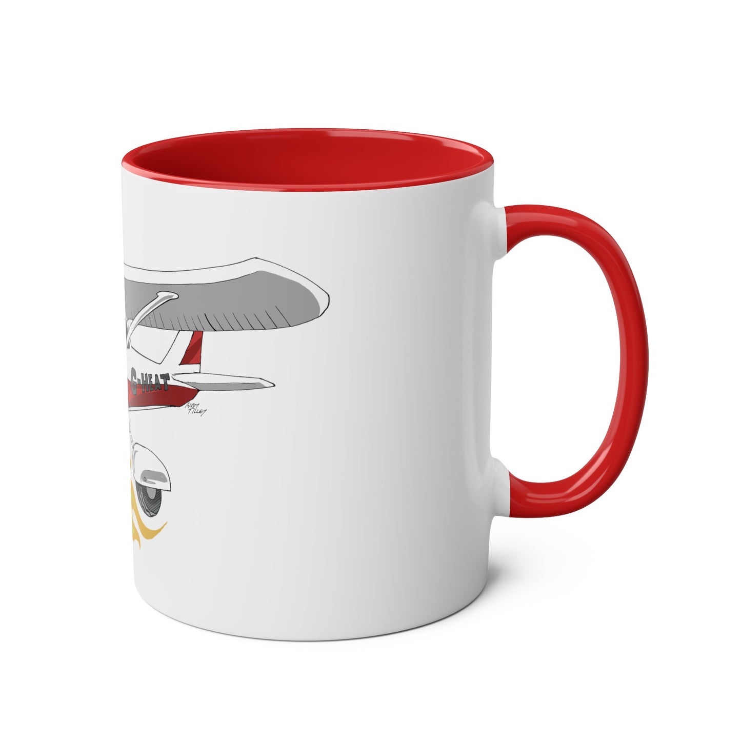 Cessna Bird Fryer Two-Tone Coffee Mugs, 11oz