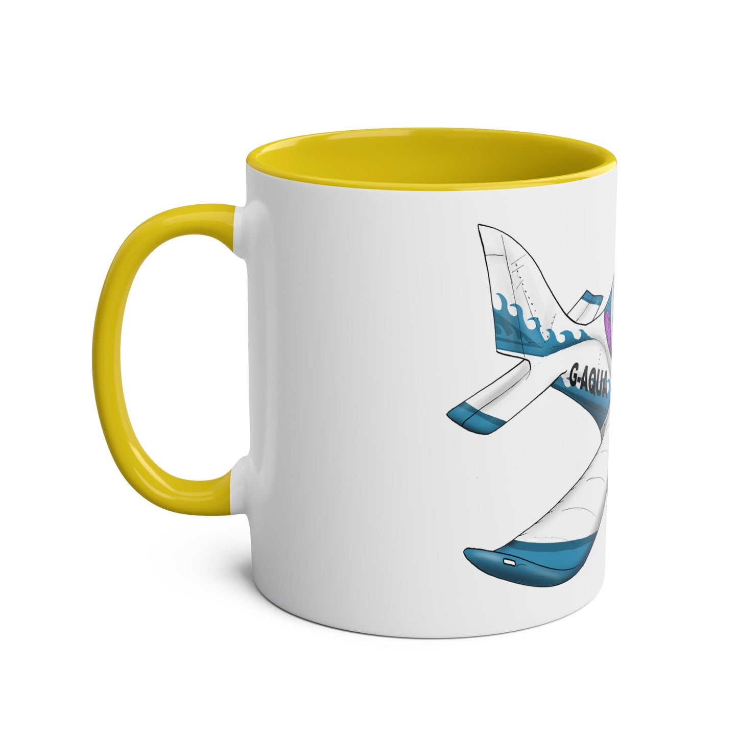 EV97 Eurostar Aqua Club Two-Tone Coffee Mugs, 11oz