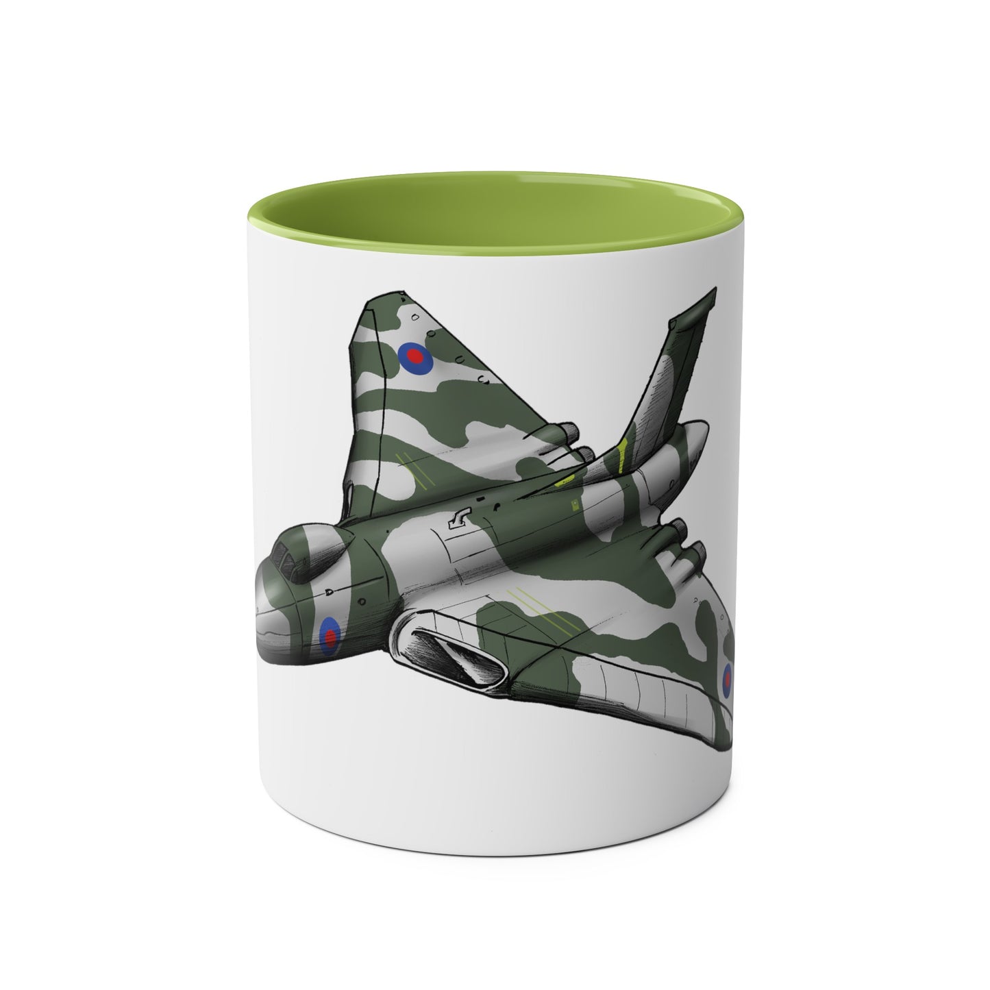 Vulcan Bomber Two-Tone Coffee Mugs, 11oz