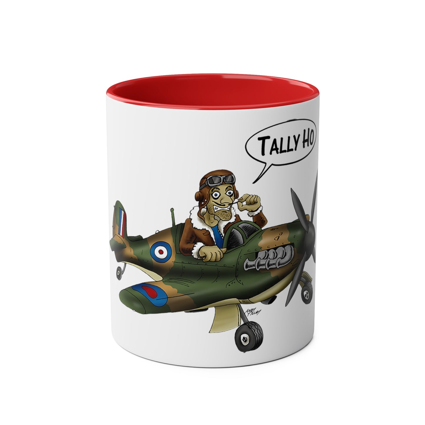 Tally Ho Spitfire Two-Tone Coffee Mugs, 11oz