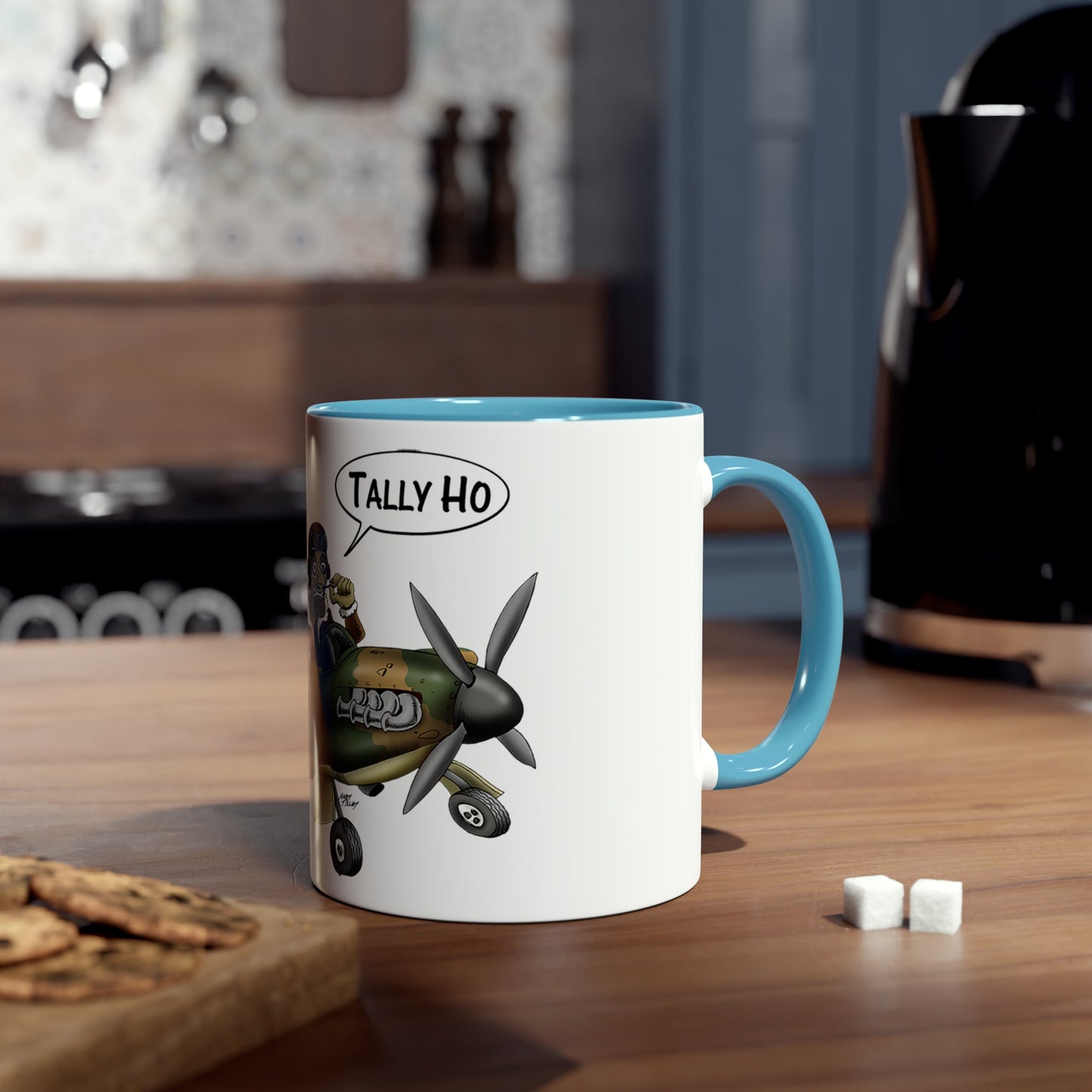 Tally Ho Spitfire Two-Tone Coffee Mugs, 11oz