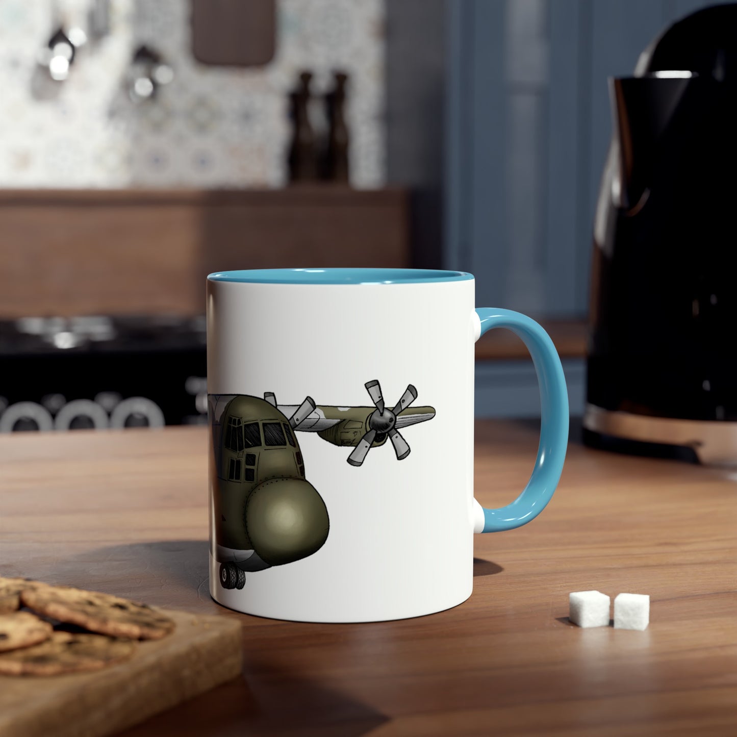 The Hercules Transport Aircraft Two-Tone Coffee Mugs, 11oz