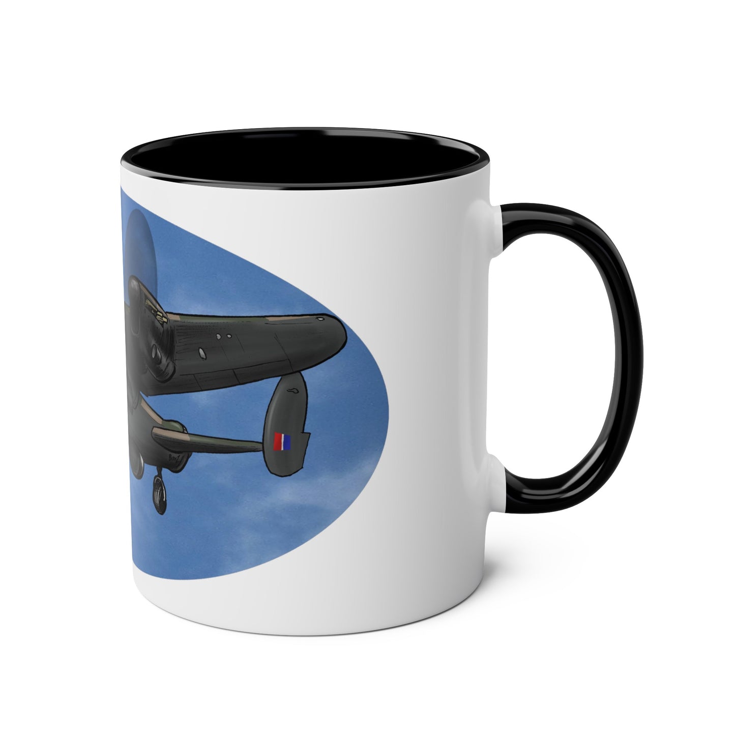 Lancaster Bomber Two-Tone Coffee Mugs, 11oz