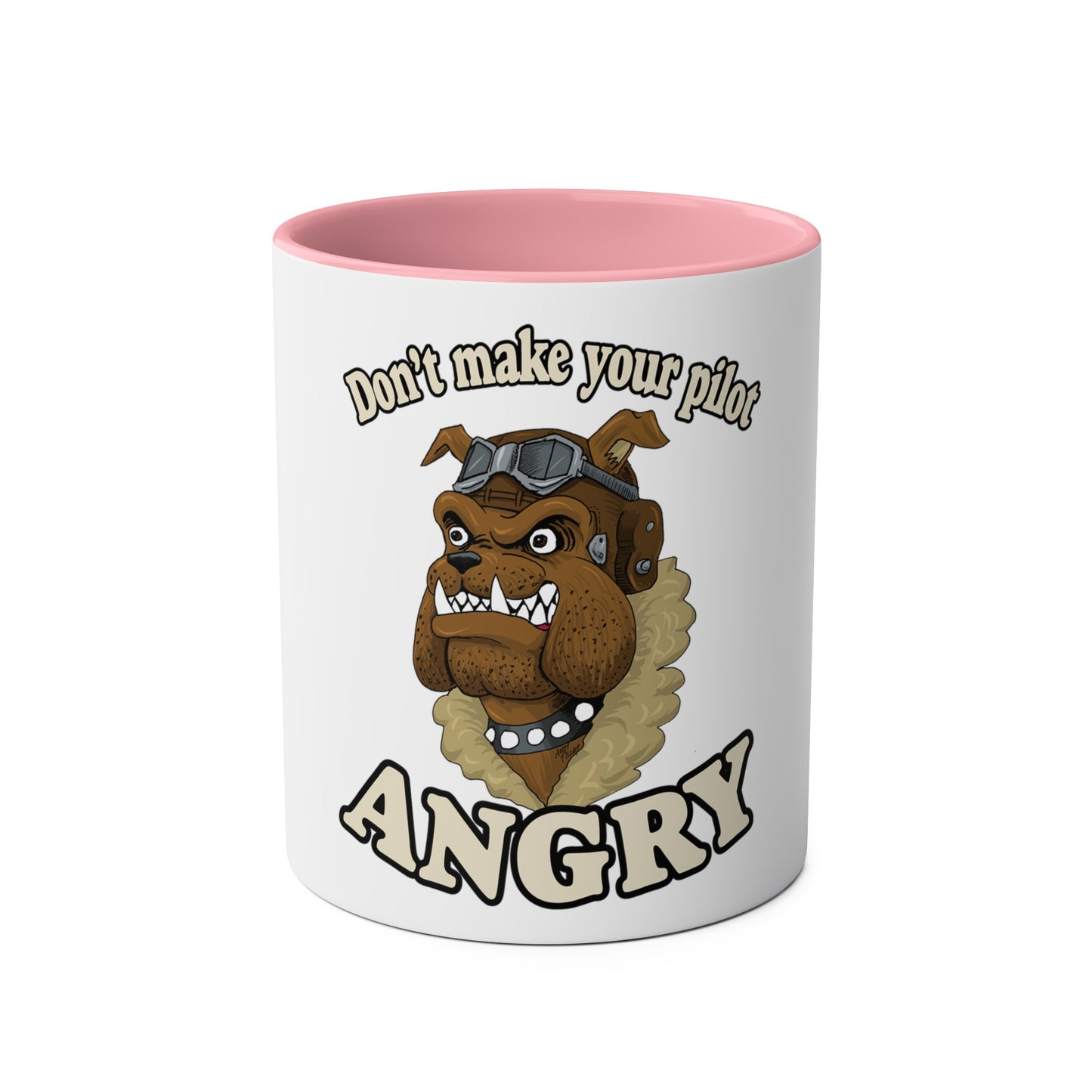 Bulldog Pilot Two-Tone Coffee Mugs, 11oz