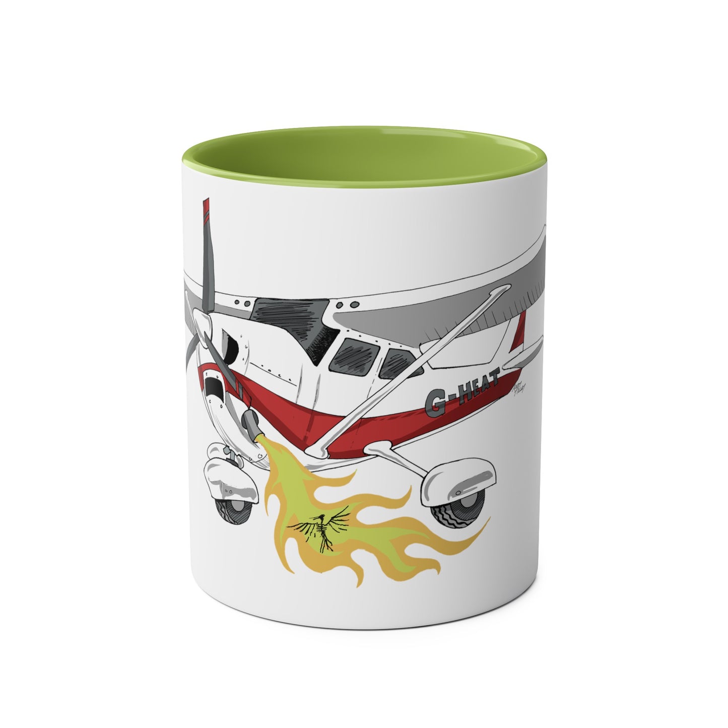 Cessna Bird Fryer Two-Tone Coffee Mugs, 11oz