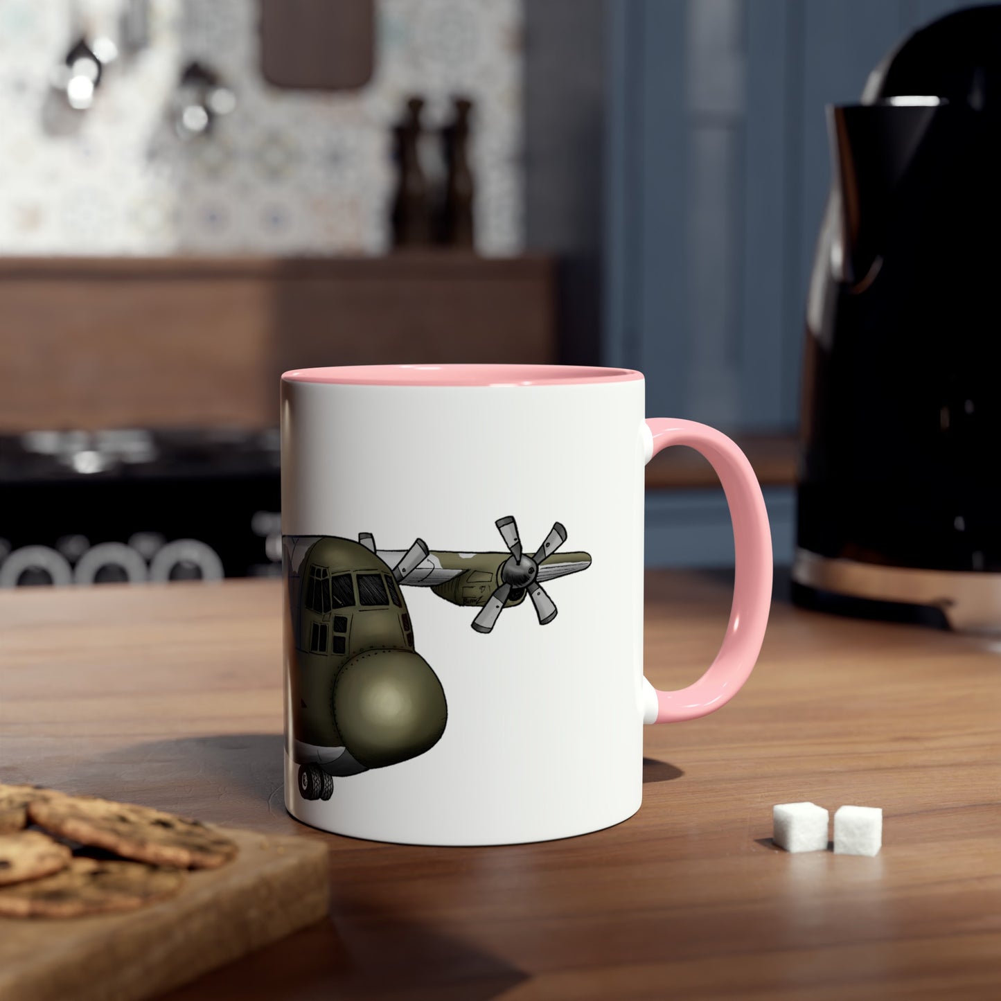 The Hercules Transport Aircraft Two-Tone Coffee Mugs, 11oz