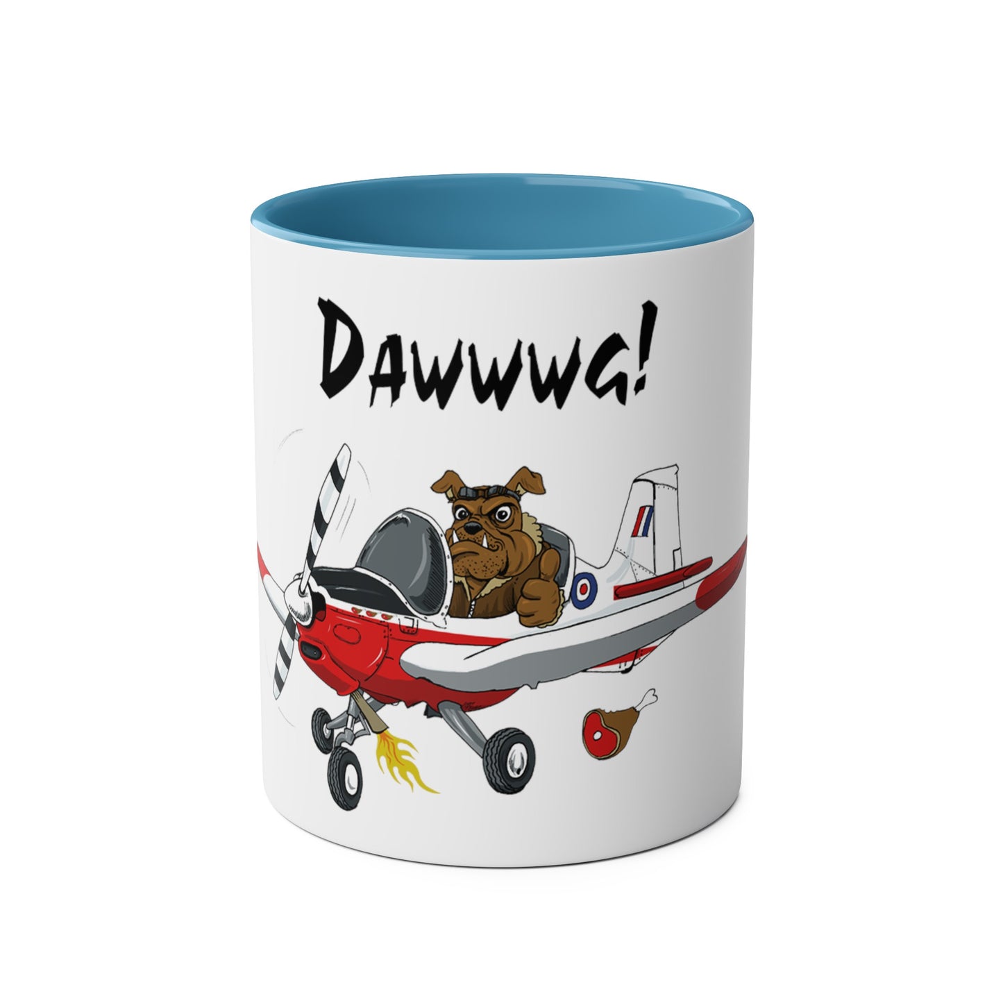 Bulldog Aerobatic Trainer Two-Tone Coffee Mugs, 11oz