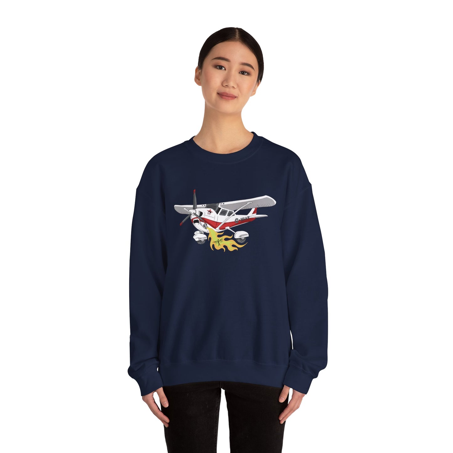 LAC Cessna Team High Wing Vintage Airplane Graphic Crewneck Sweatshirt