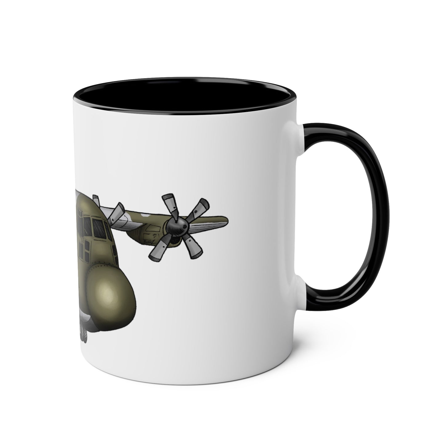 The Hercules Transport Aircraft Two-Tone Coffee Mugs, 11oz