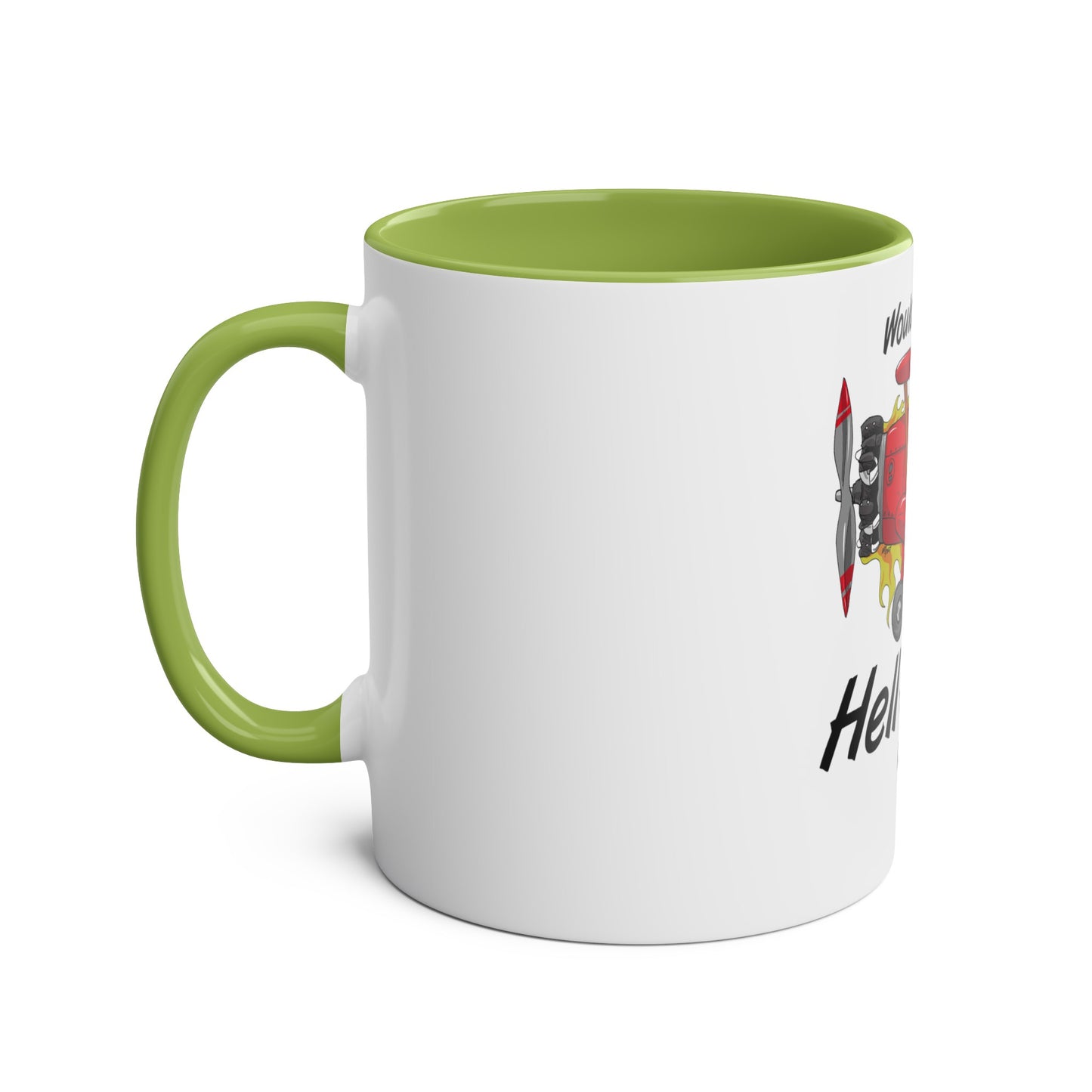 Would I Rather be Flying ? Hell Yeah ! Two-Tone Coffee Mugs, 11oz