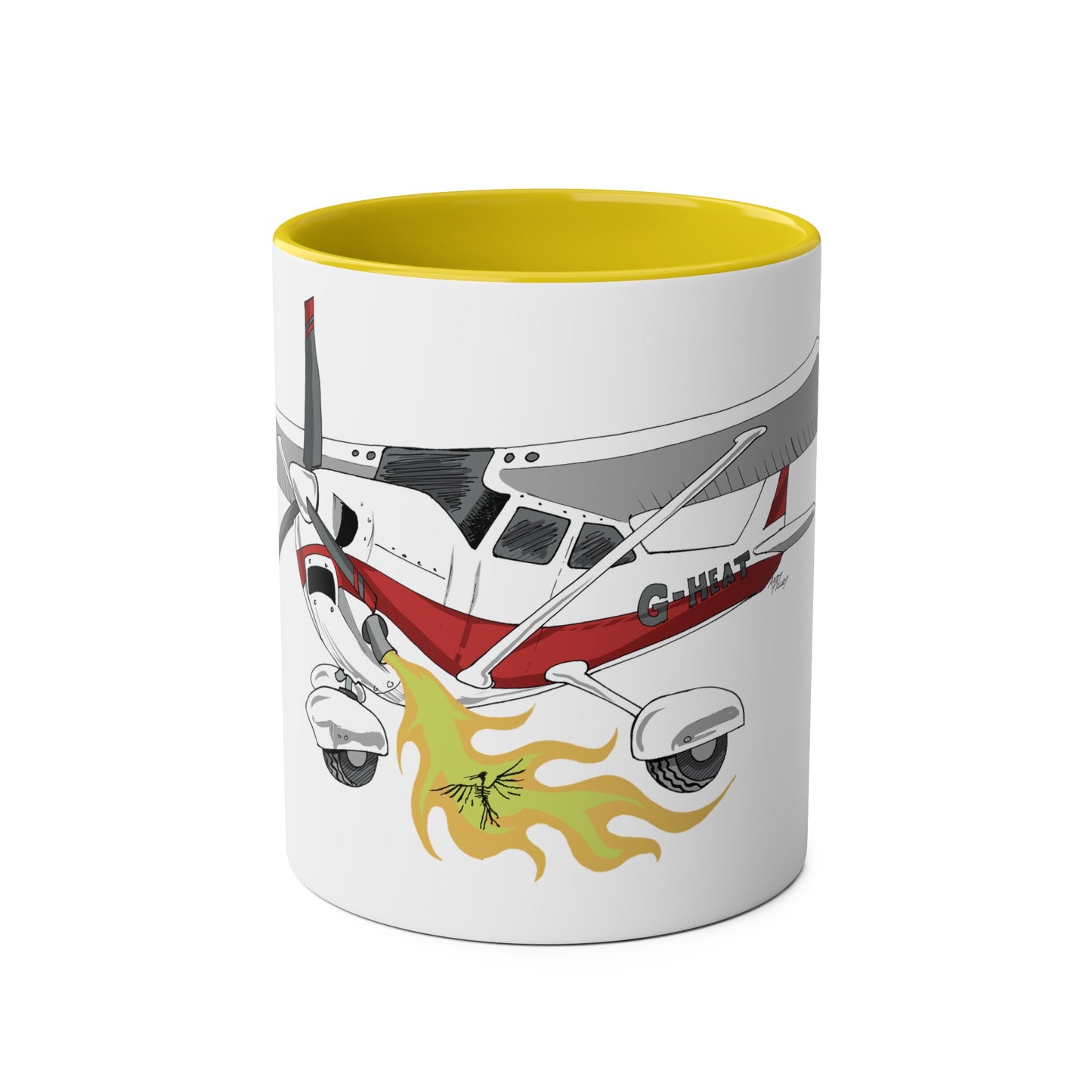 Cessna Bird Fryer Two-Tone Coffee Mugs, 11oz