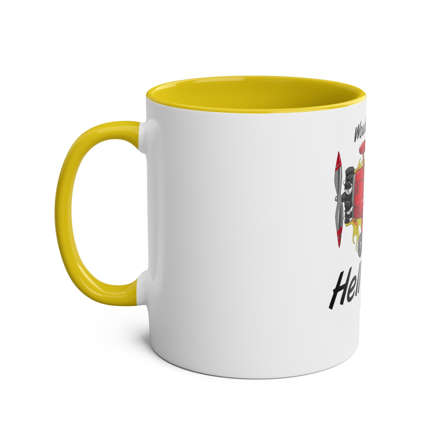 Would I Rather be Flying ? Hell Yeah ! Two-Tone Coffee Mugs, 11oz