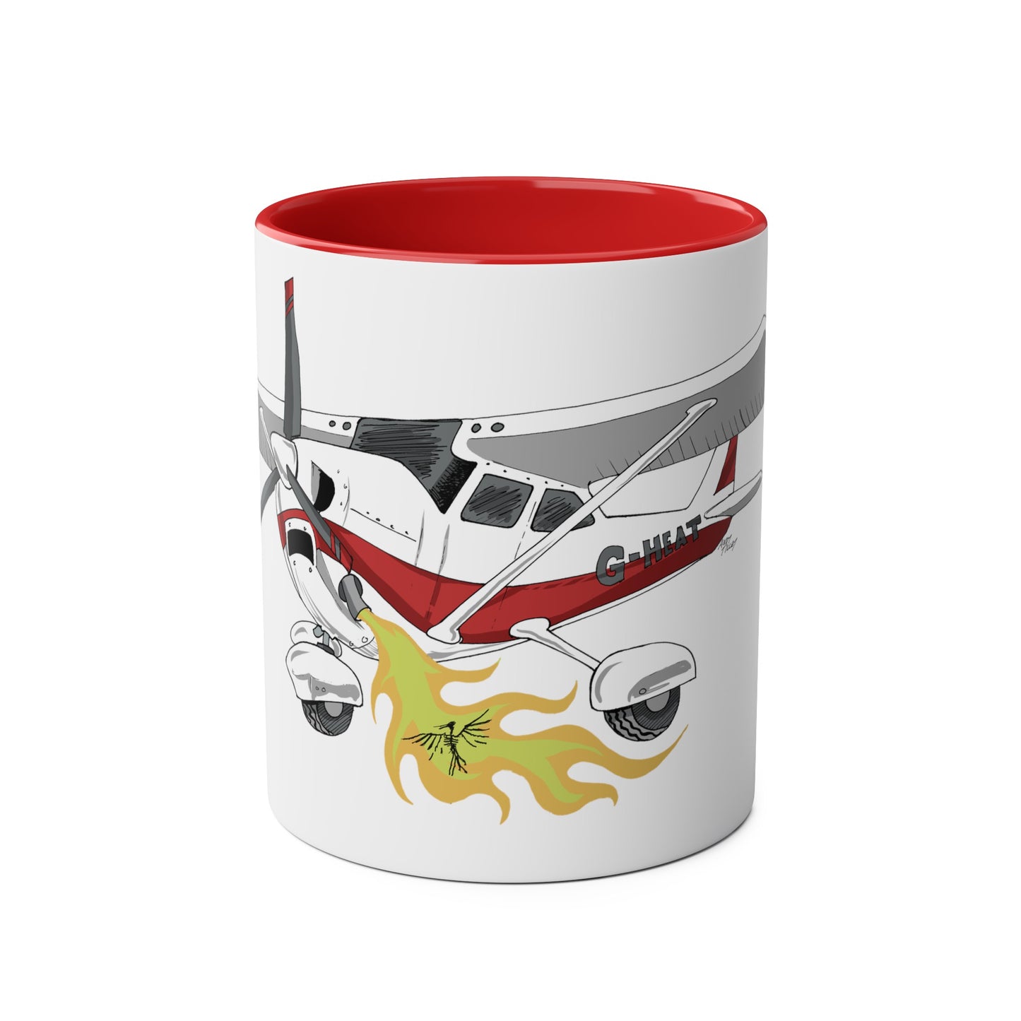 Cessna Bird Fryer Two-Tone Coffee Mugs, 11oz