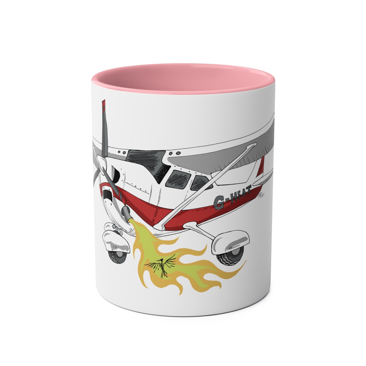 Cessna Bird Fryer Two-Tone Coffee Mugs, 11oz