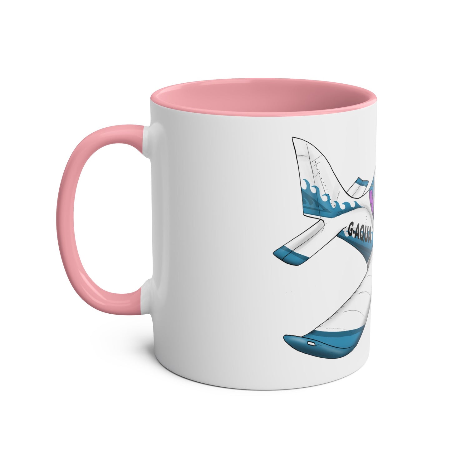 EV97 Eurostar Aqua Club Two-Tone Coffee Mugs, 11oz