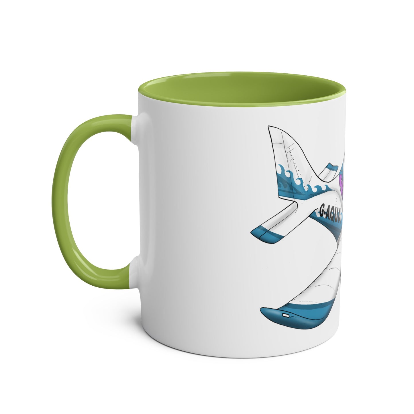 EV97 Eurostar Aqua Club Two-Tone Coffee Mugs, 11oz