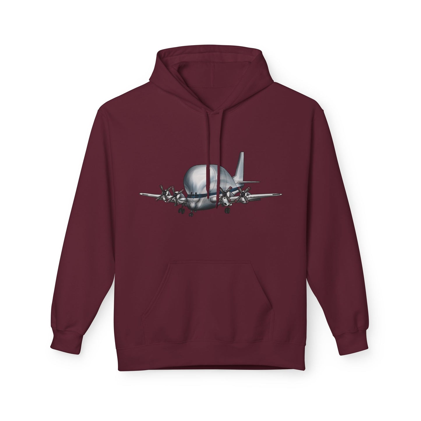 Hoodie with Hand Drawn NASA Guppy Aircraft Design