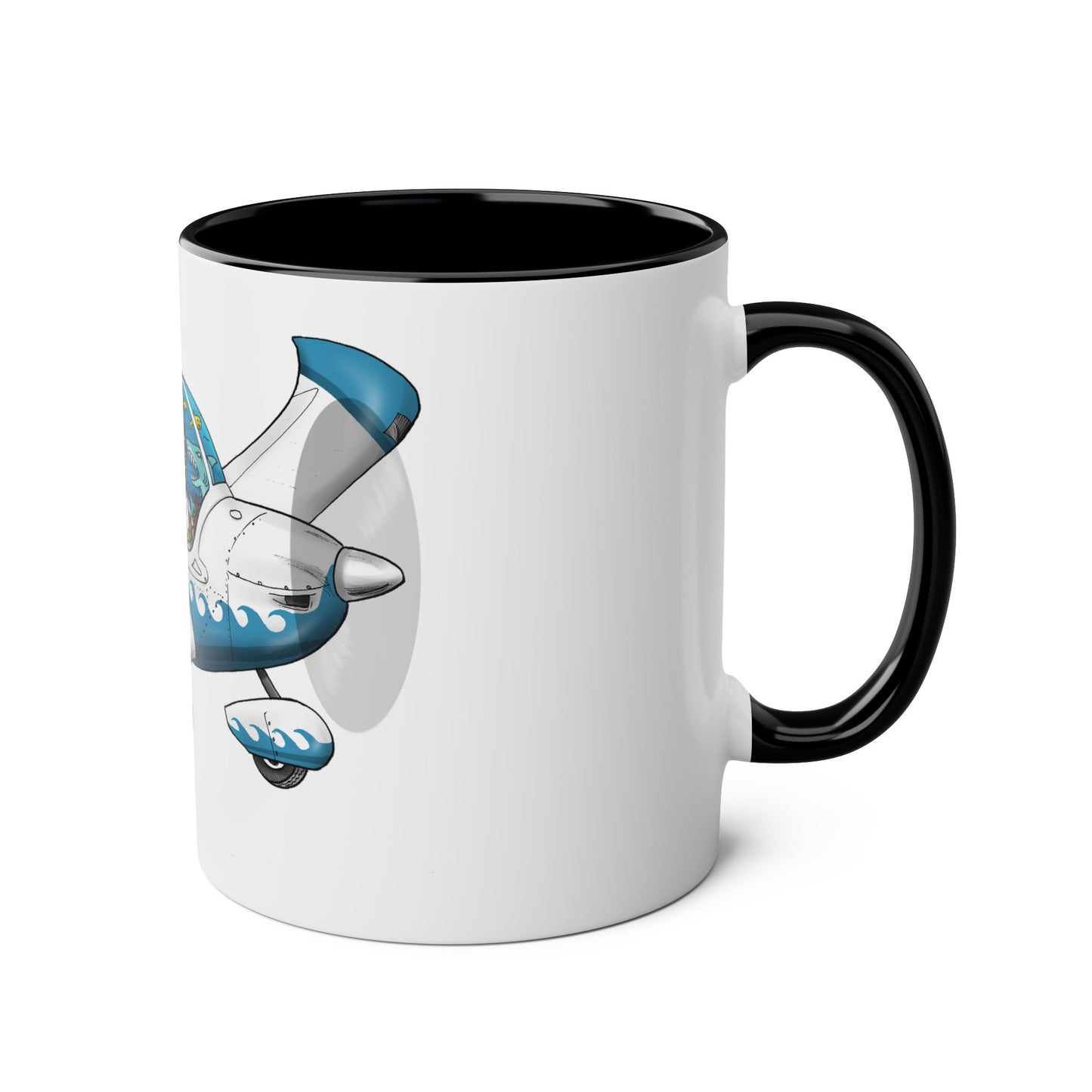 EV97 Eurostar Aqua Club Two-Tone Coffee Mugs, 11oz