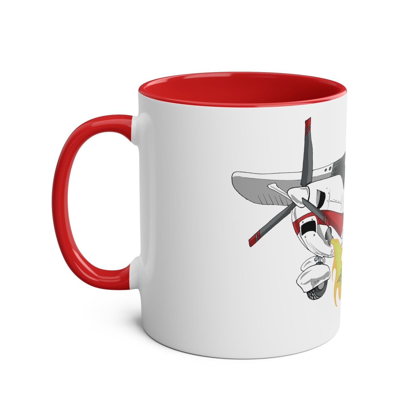 Cessna Bird Fryer Two-Tone Coffee Mugs, 11oz