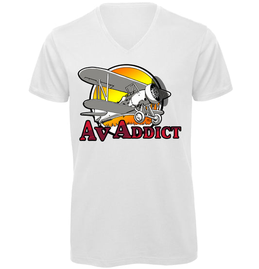 Aviation Addict Sun V-Neck T-Shirt