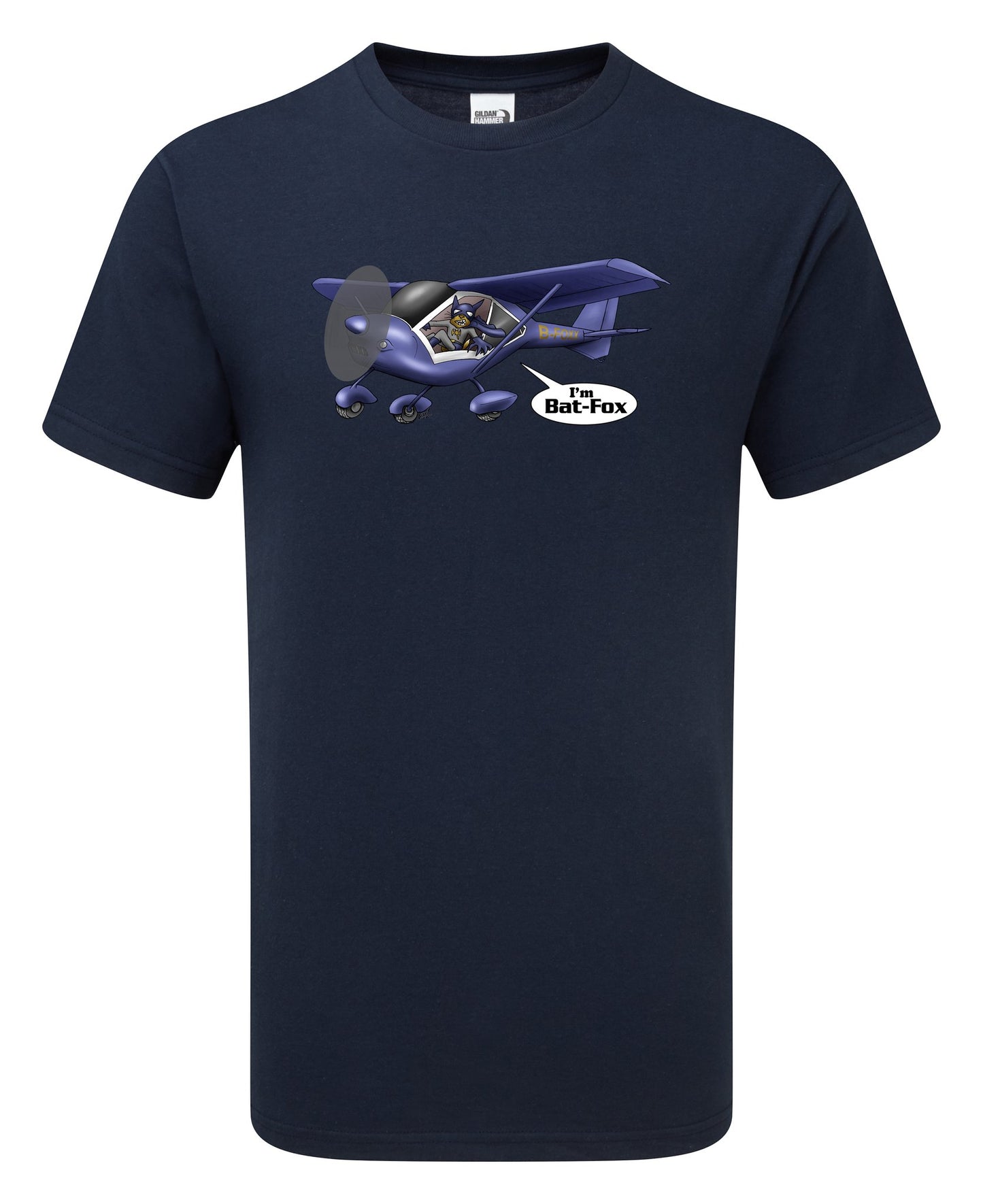FoxBat Microlight Aeroplane Cartoon T-Shirt
