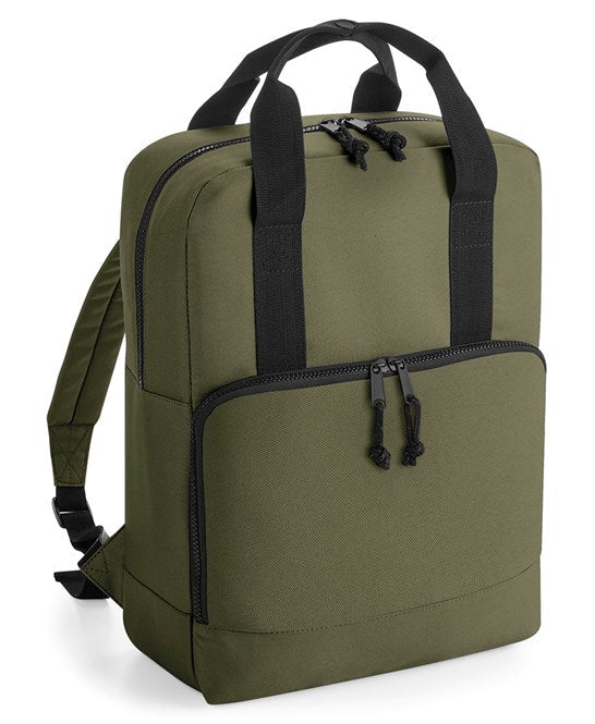 Recycled twin handle cooler backpack, Military Green